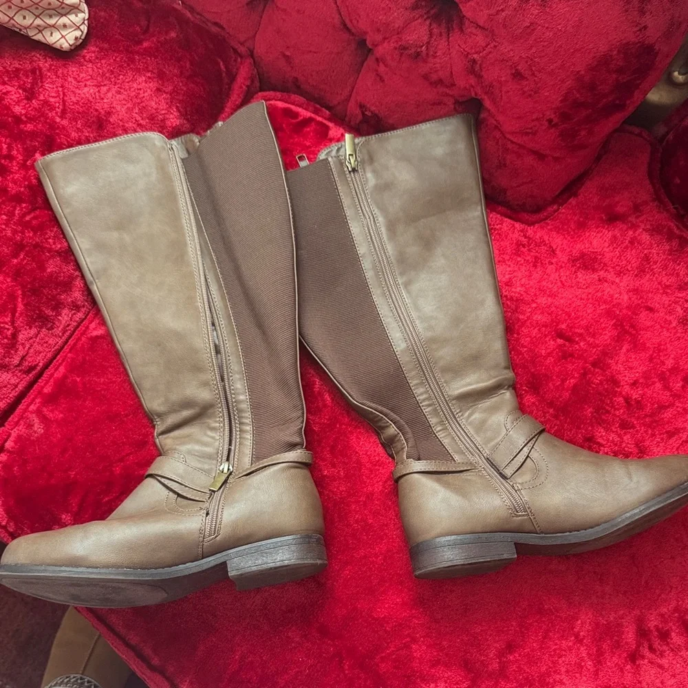 Lane‎ Bryant Tan Over the Knee Boots